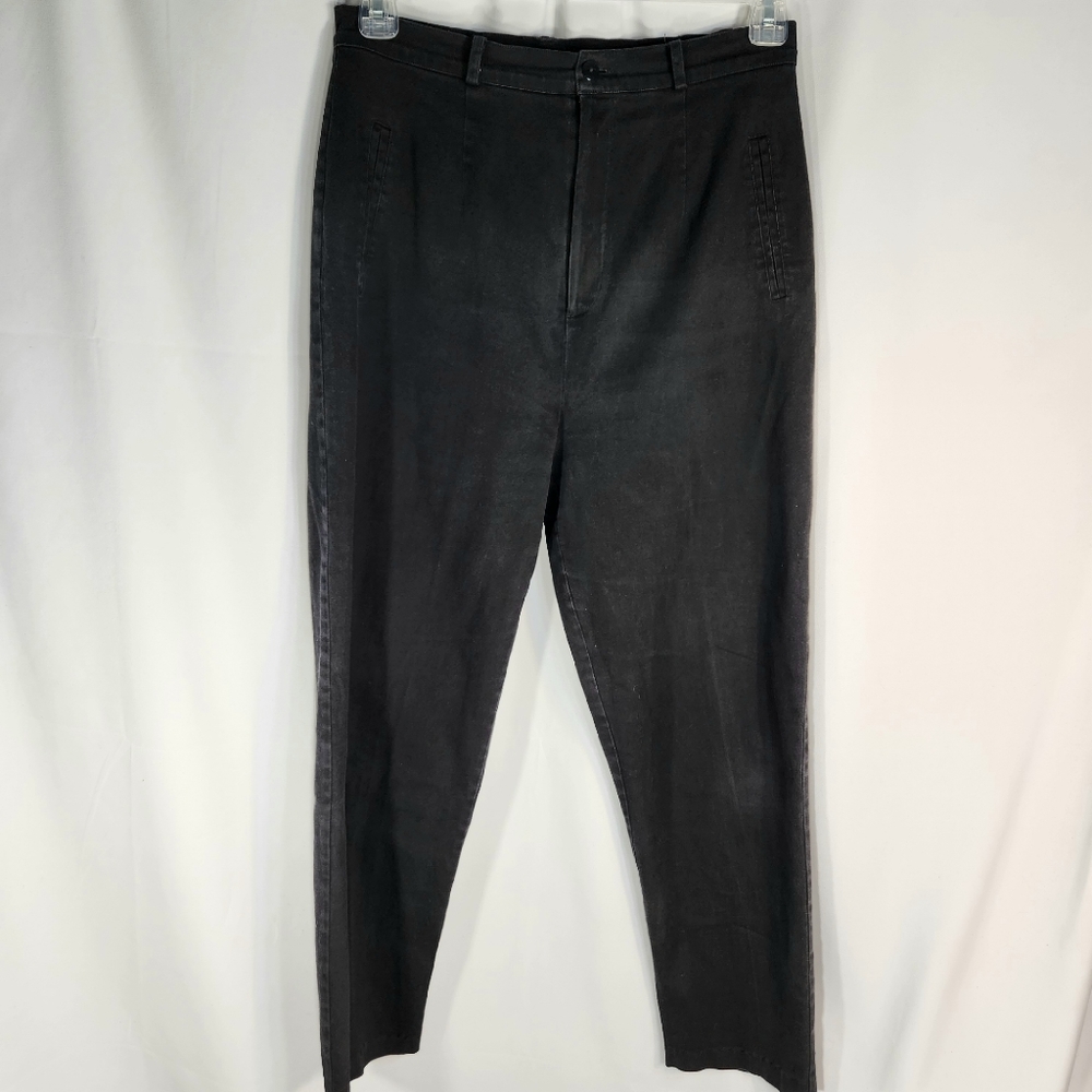 Stefano basics Black Straight Leg Cotton Pants w/Pockets Plus Size 16